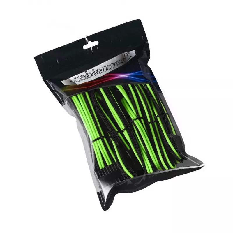 Iekšējais strāvas kabelis Cablemod CM-PCAB-BKIT-NKKLG-3PK-R melns zaļš