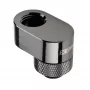 XSPC Rotary 14mm Offset G1/4 Fitting, Chrome Melns - leņķots rotējošs savienotājs ūdens dzesēšanai