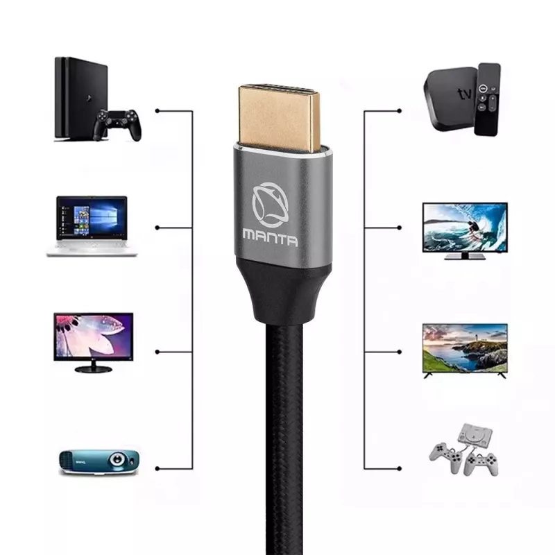 HDMI kabelis MANTA HDMI-1.5MC 1,5 m, atbalsta līdz 8K