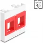 DELOCK Easy 45 modulis 2 Keystone stiprinājumiem 45x45 mm balts/sarkans