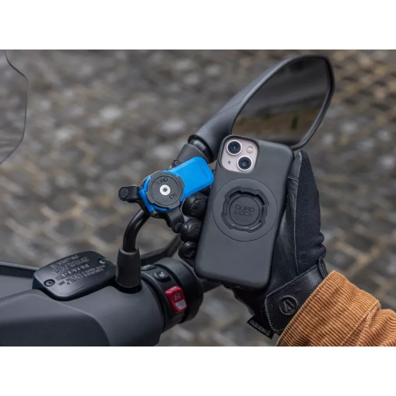 Quad Lock spoguļa stiprinājuma pasīvais turētājs mobilajam tālrunim/viedtālrunim, melns, zils