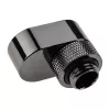 XSPC Rotary 14mm Offset G1/4 Fitting, Chrome Melns - leņķots rotējošs savienotājs ūdens dzesēšanai