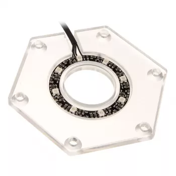 Montāžas komplekts BitsPower Hexagon BP-WTHU-RGB — akrila caurspīdīgs, 91,4×80×6,5 mm