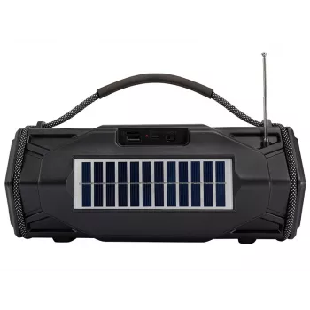 Tracer Explorer TRAGLO47616 portatīvais Bluetooth skaļrunis, TWS, Bluetooth 5.3, 15 W RMS, FM radio, lukturītis, saules panelis, 1800 mAh jaudas banka, microSD, melns