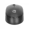 Manhattan Performance III bezvadu pele, melna, 1000 dpi, 2,4 GHz (līdz 10 m), USB, optiskā, piemērota abām rokām, trīs pogas ar ritināšanas ritenīti, USB nano uztvērējs, AA baterija (nav iekļauta), zemas berzes pamatne, trīs gadu garantija