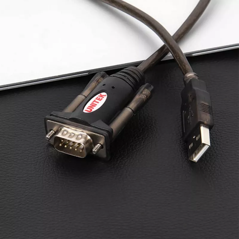 UNITEK Y-105A seriālais kabelis Melns 1.5 m USB Type-A DB-9