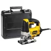 Finierzāģis STANLEY FME340K — 710 W, 3000 gāj./min, griešanas dziļums kokā 85 mm, tēraudā 10 mm, augšējais rokturis, slīpuma regulēšana