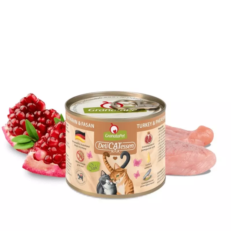 Mitrā kaķu barība Fox4Pets GRANATAPET DeliCATessen Tītars un fazāns, 200 g, pilnvērtīga mitrā barība, 80% mitruma