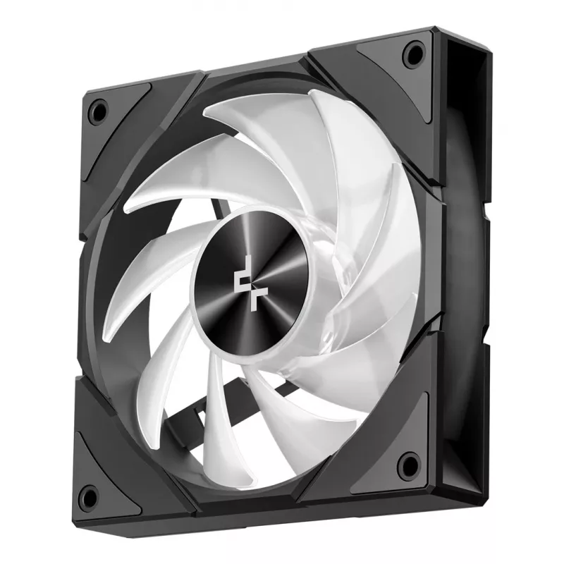 Datora korpuss DeepCool CG580 4F Midi Tower — ATX/ITX/MicroATX, rūdīts stikls, 3 × 120 mm + 1 × 120 mm ventilatori, 2 × 3,5 collu un 2 × 2,5 collu nodalījumi, USB-A × 2 USB-C × 1, melns