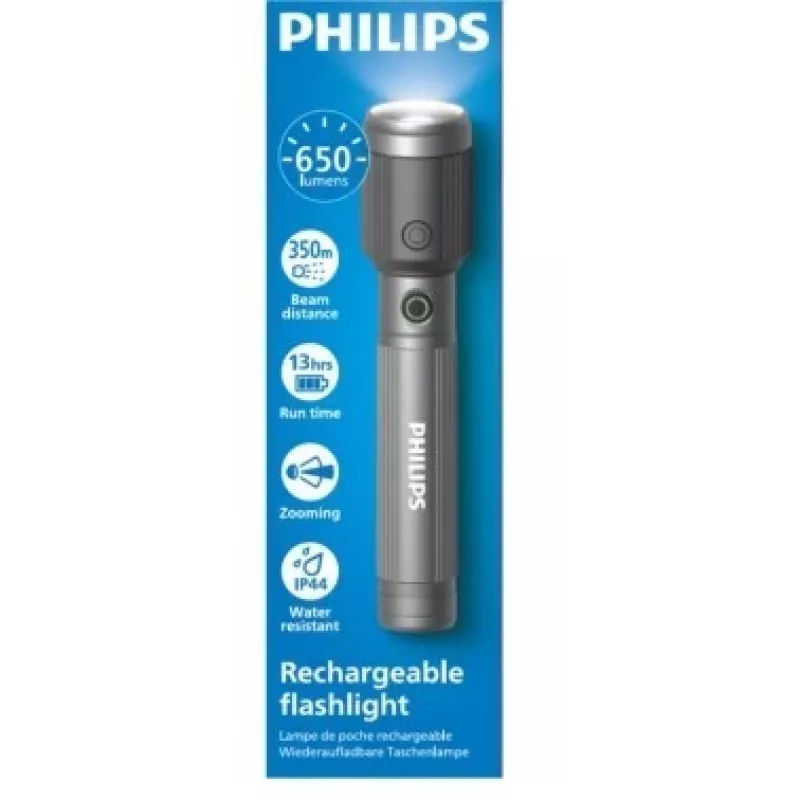 Philips USB‑C uzlādējams lukturītis 650 lm, 2000 mAh