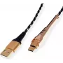 ROLINE 11.02.8920 USB kabelis 1 m USB 2.0 USB A USB C melns - zelta (11.02.8920)