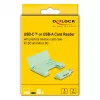 Karšu lasītājs DeLOCK 91015 USB 3.2 Gen 1 Type-A/Type-C piparmētru krāsā