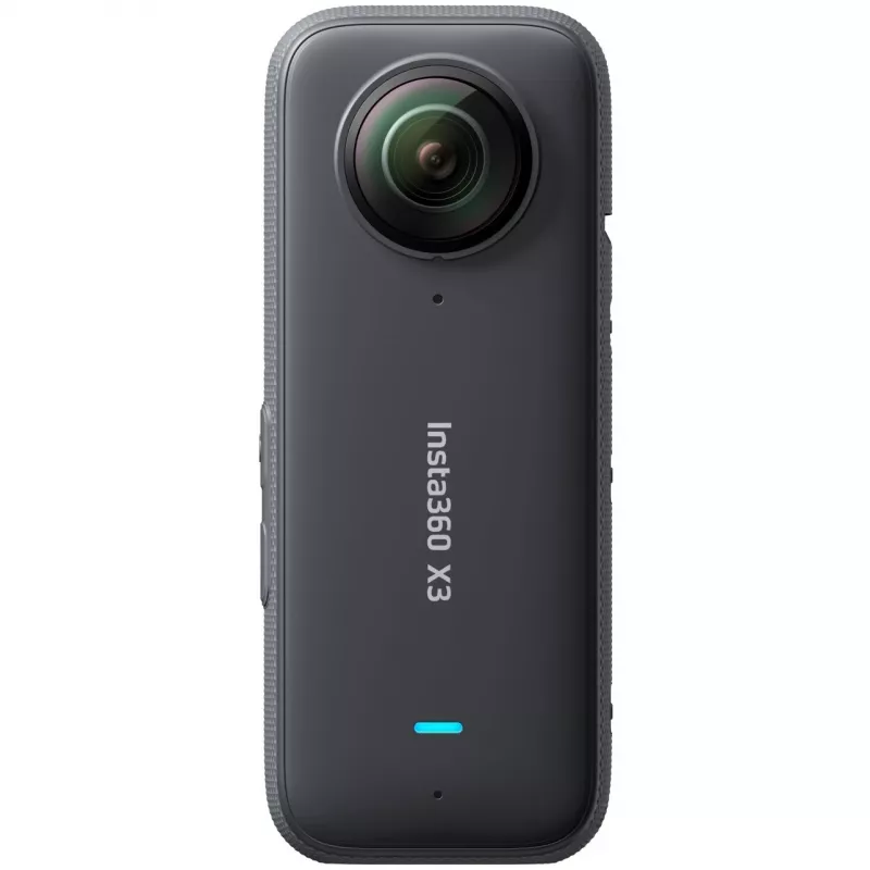 Action kamera Insta360 X3 — 72 MP, 5K Ultra HD (5760×2880), 100 fps, CMOS, Wi‑Fi, iebūvēts displejs, MicroSD, 0,508 kg, melna