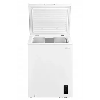 Midea saldētava | MDRC207FEE01 | Energoefektivitātes klase E | Lādes tipa | Brīvi stāvoša | Augstums 85 cm | Kopējā neto ietilpība 142 L | Balta