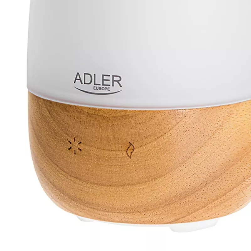 Aroma difuzors Adler AD 7967 — ultraskaņas, telpām līdz 25 m², brūns/balts