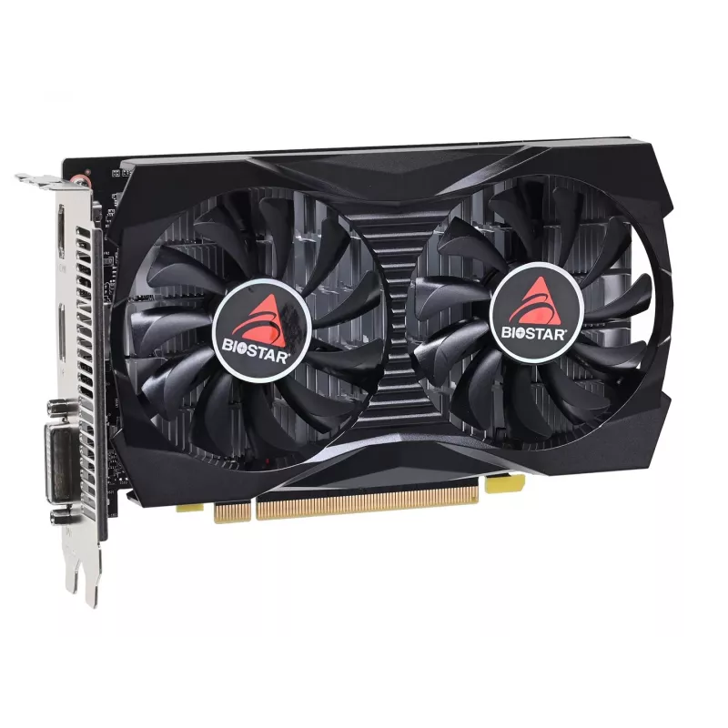 Diskrētā videokarte BIOSTAR GeForce GTX 1050 4 GB GDDR5, 1455 MHz pastiprinājums, 128-bit, PCIe 3.0, 2 ventilatori