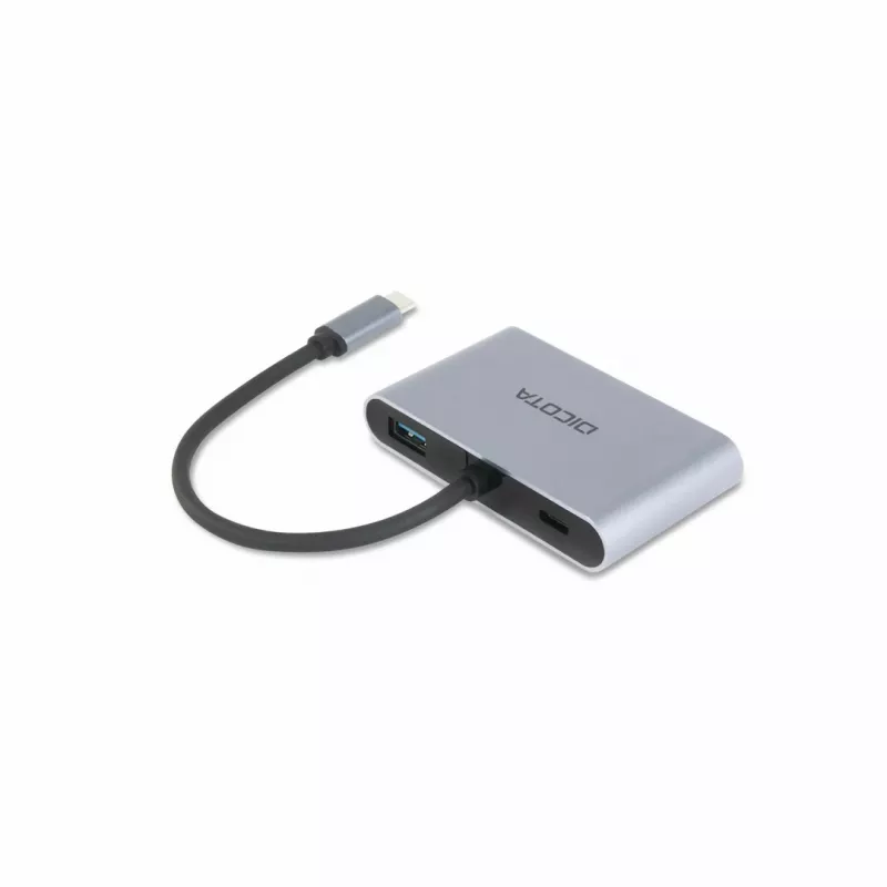 DICOTA D32064 mobilās ierīces dokstacija planšetdatoram/smartfonam/klēpjdatoram sudraba krāsā