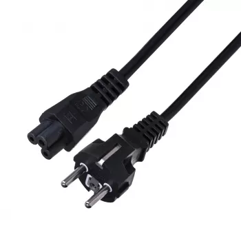 Strāvas kabelis SAVIO CL-67 1.2 m H03VV-F 3×0.75 mm² IEC C uz CEE7/7 melns