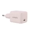 Strāvas adapteris UGREEN X512 20W USB-C PD ātrā uzlāde, rozā, 100–240 V ieeja, 1× USB-C