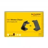 DELOCK 66941 Bezvadu lādētājs 3-in-1 viedtālrunim viedpulkstenim austiņām USB Type-C 15 W Iekštelpu melns