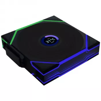 120mm ARGB PWM bezvadu LCD korpusa ventilators Lian Li UNI FAN TL ar LCD displeju