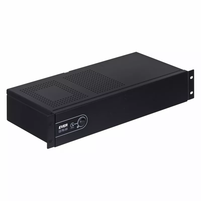 Rackmount Line-Interactive UPS EVER ECO Pro 1200 AVR CDS, 1,2 kVA (650 W izeja), 2U, 3× C13, USB-B, AVR, VRLA 12 V 5 Ah ×2