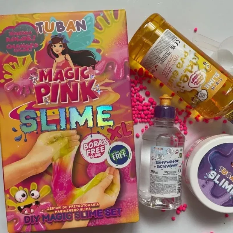 Slime DIY komplekts TUBAN TU3569 — Magic Pink XL, netoksisks, bērniem drošs