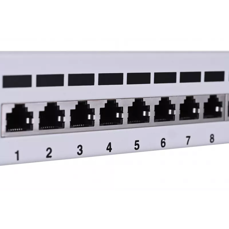 Plākstera panelis LANBERG PPF6-9012-S, 12 portu, metāla, pelēks, 1U, 215×130×44,5 mm