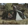 Tuneļtelts easy camp Pasvik 4 — 4-personu, stingrs karkass, 3 m ūdensnecaurlaidīga virsjumta, alumīnija stieņi, tumši zaļa, 2350×4050×1200 mm