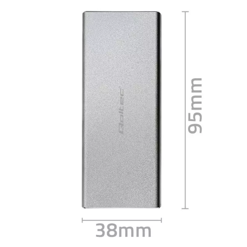 Alumīnija korpuss QOLTEC 51833 M.2 SSD, SATA uz USB 3.0, atbalsta līdz 2TB