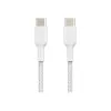 Belkin BOOST CHARGE - USB kabelis - 24 kontaktu USB-C (vīrišķais) uz 24 kontaktu USB-C (vīrišķais) - USB 2.0 - 2 m - Balts