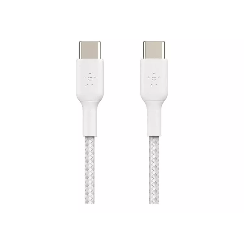 Belkin BOOST CHARGE - USB kabelis - 24 kontaktu USB-C (vīrišķais) uz 24 kontaktu USB-C (vīrišķais) - USB 2.0 - 2 m - Balts