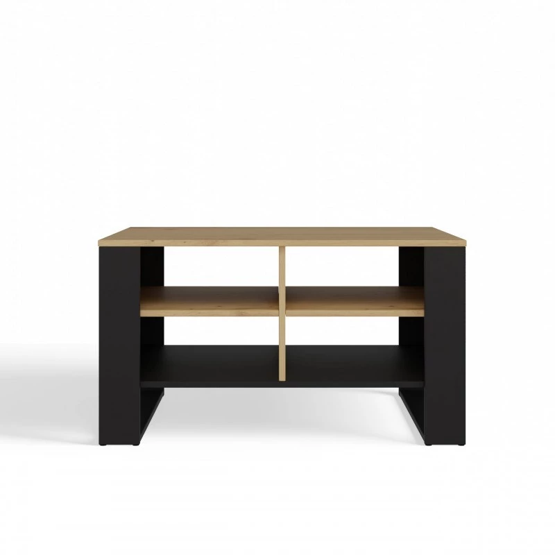 Topeshop STOLIK KAWOWY ŁAWA MODERN 4P Dąb Artisan Czerń kafijas galdiņa virsma
