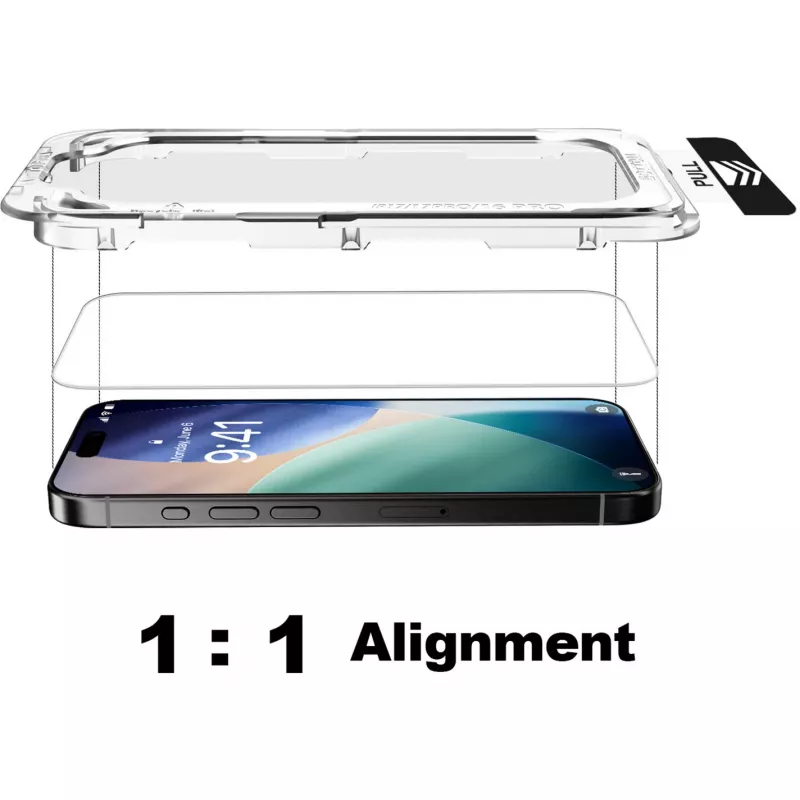 NEVOGLASS, Ekrāna aizsargs Caurspīdīgs, iPhone 17 Air, ar Easy App