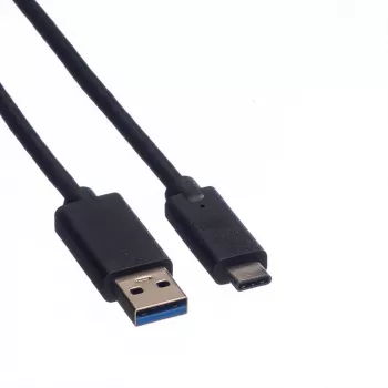 ROLINE - USB kabelis - USB Type C (vīr.) - 9 kontaktu USB Type A (vīr.) - 50 cm (USB 3.1) - formēts - Melns (11.02.9010)