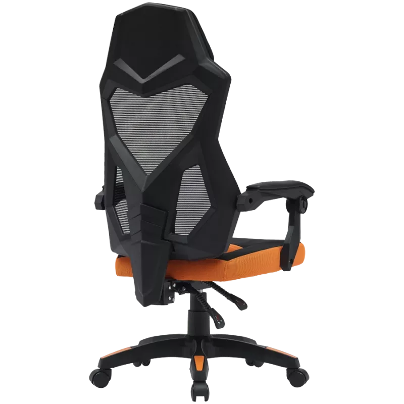 Spēļu krēsls CANYON Wave MCH02 — sieta atzveltne, ergonomisks dizains, melns/oranžs