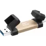 USB zibatmiņa Silicon Power DS72 250 GB, USB 3.2 Gen 2 Type-A / Type-C, alumīnijs/gumijas vāciņš, zelta krāsa