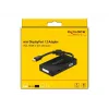 Adapteris DeLOCK Mini DisplayPort 1.2 uz VGA HDMI DVI Audio 4K Pasīvs Melns