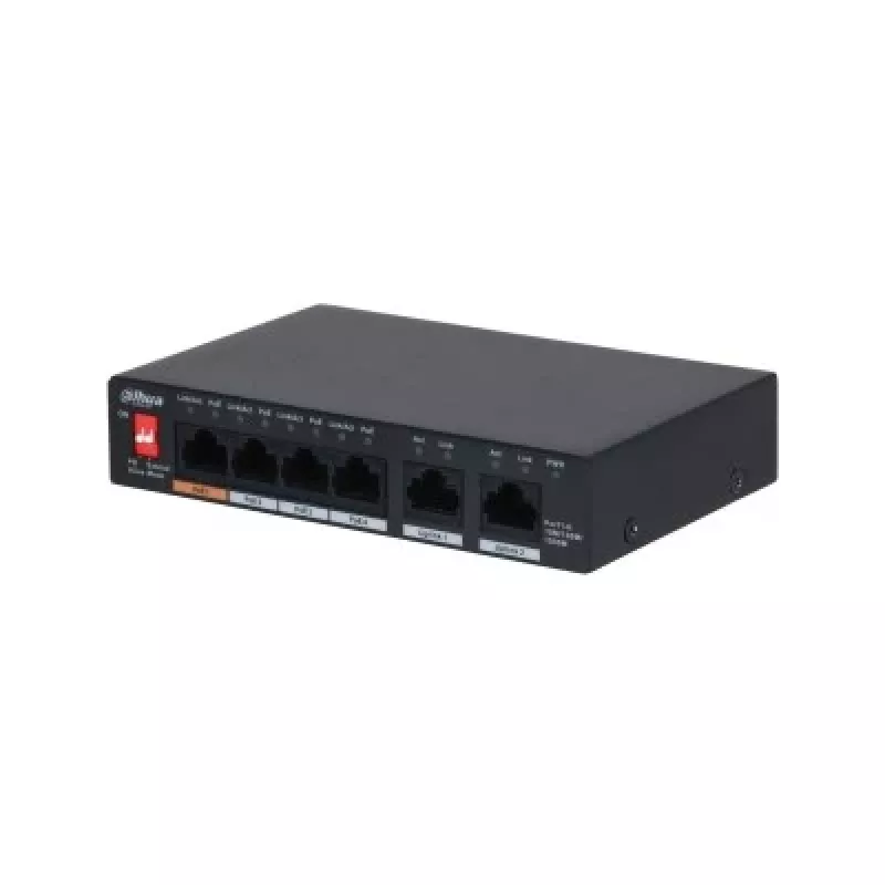 Dahua Technology PFS3006-4GT-60-V2 Gigabit Ethernet (10/100/1000) Power over Ethernet (PoE) Melns