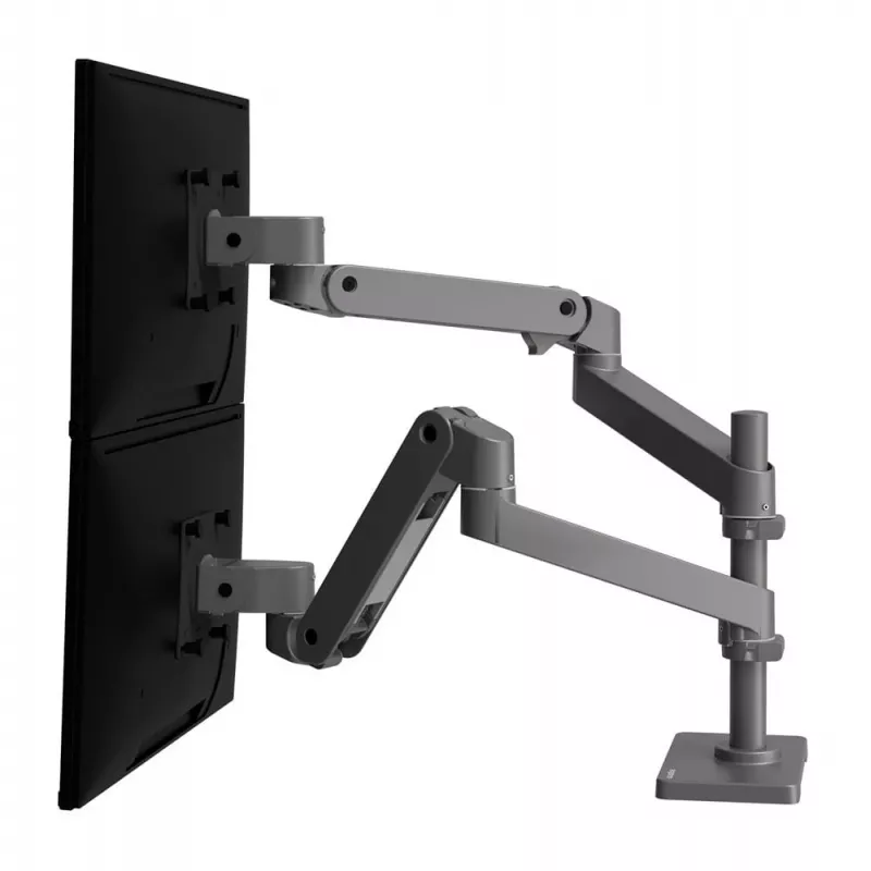 Ergotron LX Pro - Montāžas komplekts (divu roku) - 2 LCD displejiem - perforētas plāksnes montāža - Alumīnijs - Tumši pelēks - Ekrāna izmērs: līdz 61 cm (līdz 24 collām)