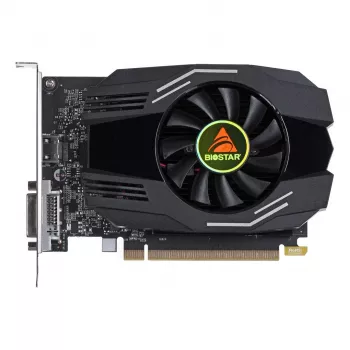 Grafikas karte BIOSTAR GeForce GT 1030 — 4 GB GDDR4, 64 bitu, PCIe x16 4.0, aktīvā dzesēšana, DVI-D + HDMI
