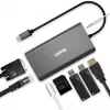 UNITEK uHUB O8+ Vadu USB 3.2 Gen 1 Type-C pelēks 100W Power Delivery