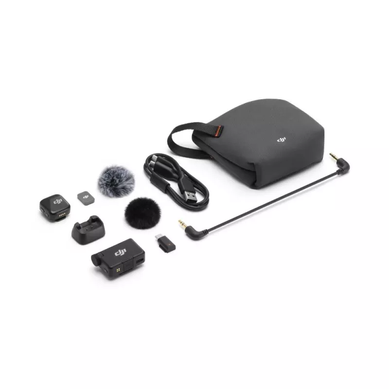 DJI Mic Mini uzstādāms kameras uztvērējs, melns