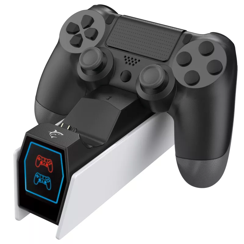 Uzlādes doks White Shark PS4-0417 divu kontrolleru uzlādes stacija PS4 kontrolleriem