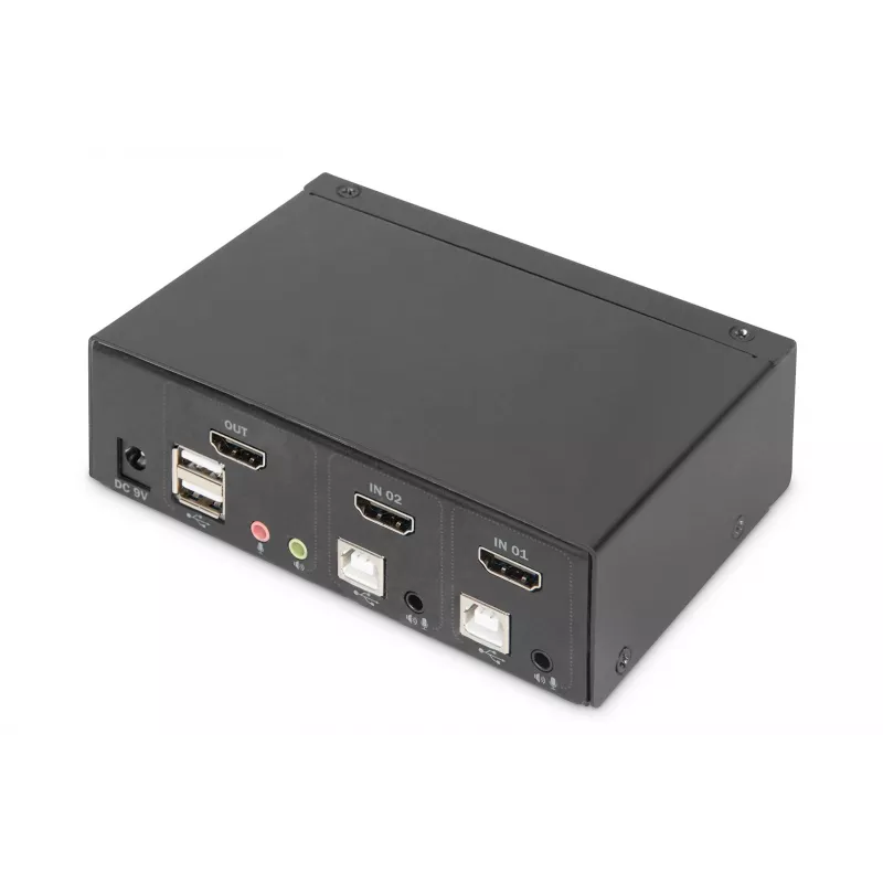 KVM slēdzis Digitus 2 pieslēgvietu viens displejs 4K HDMI