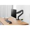 Monitora kronšteins DIGITUS Single, skava, līdz 49 collām (124,5 cm), 20 kg, VESA 75x75–100x100, slīpums -20° līdz 50°, augstumā regulējams, melns