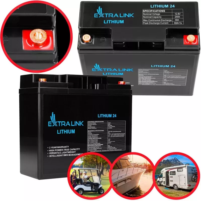 Extralink uzlādējamā baterija LiFePO4 24000 mAh 12.8 V