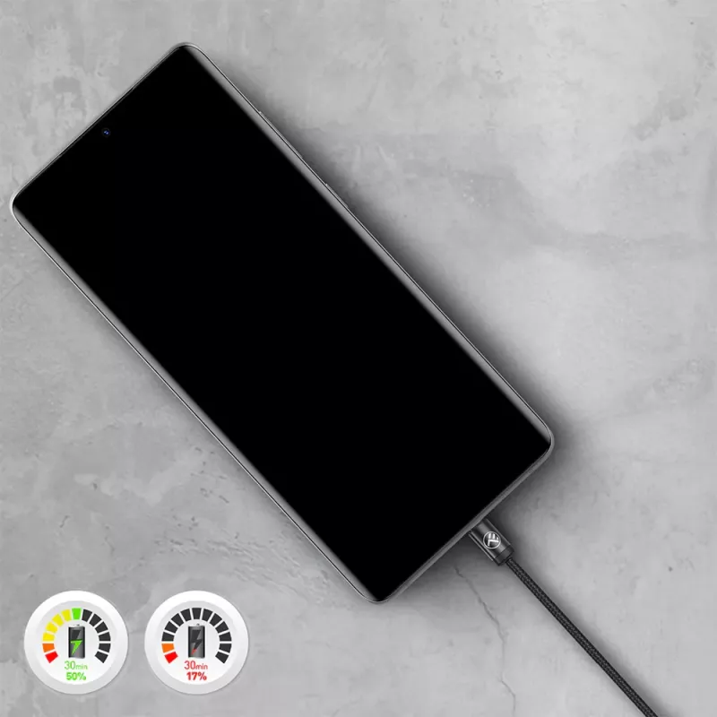 USB-C kabelis Tellur TLL155801 240W 2m melns – USB-C uz USB-C uzlādes un datu kabelis