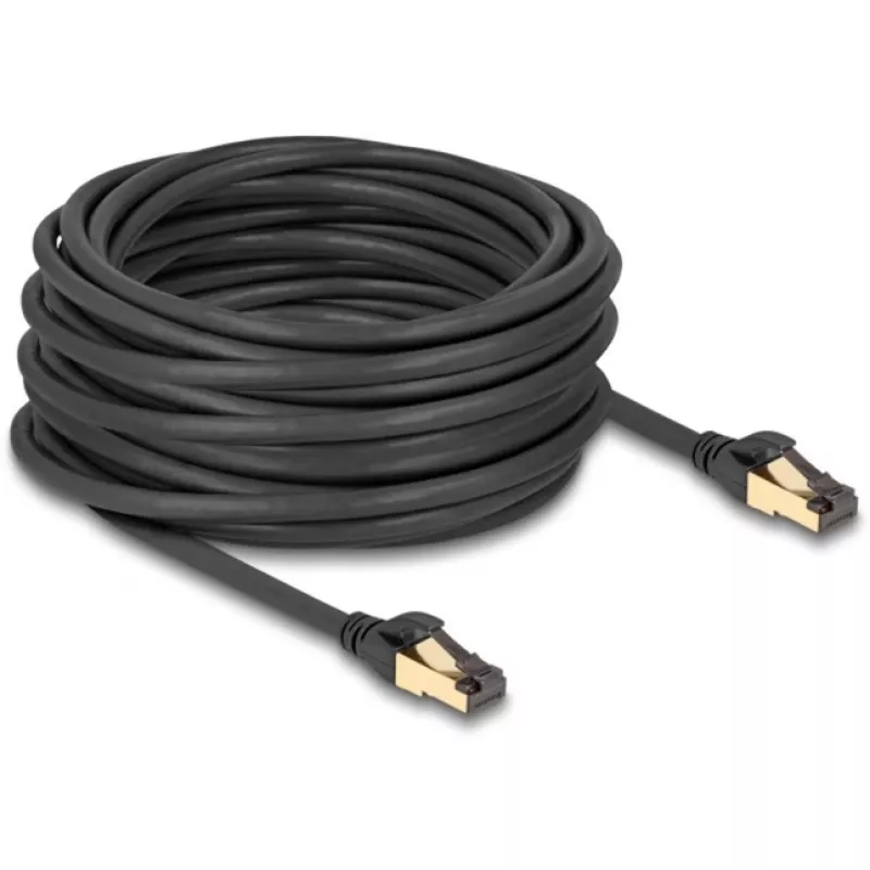 Tīkla kabelis DeLOCK RJ45 Cat.6A vīrietis–vīrietis S/FTP 15m melns