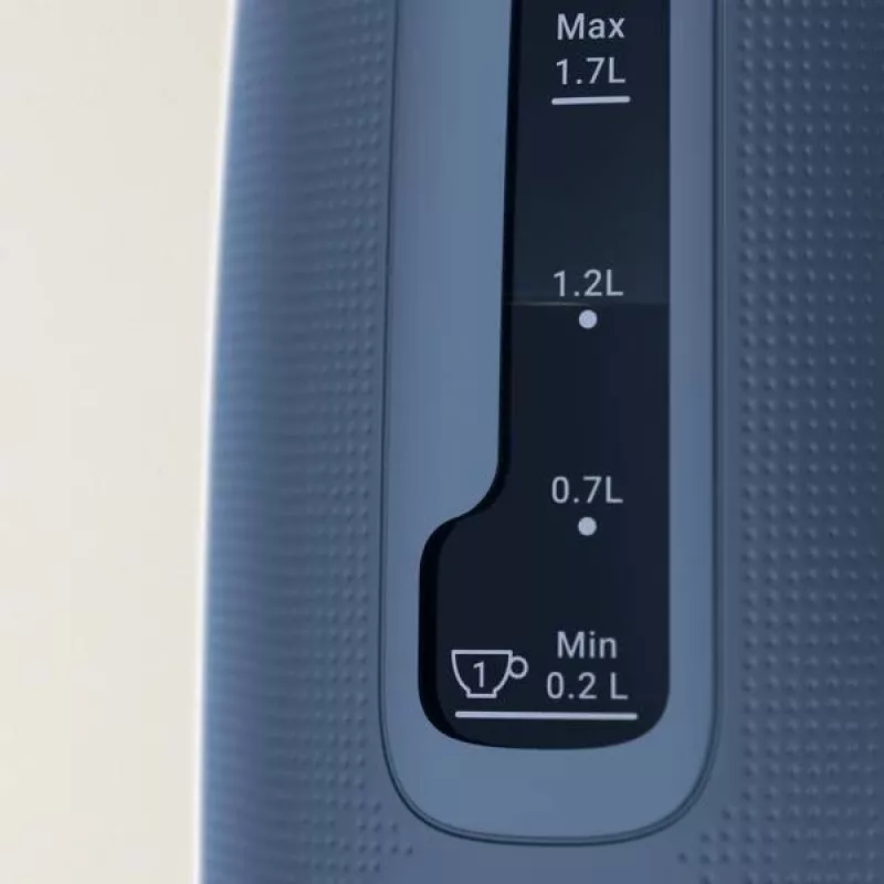 Elektriskā tējkanna Tefal KO2M0410 — 1,7 L, 2400 W, zila, ūdens līmeņa indikators, pretkaļķa filtrs